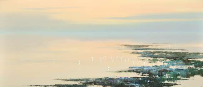 Jan Groenhart - Vogels in stil water 